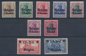 OC 1/9 vollständiger Satz, einwandfrei (OBP €735)