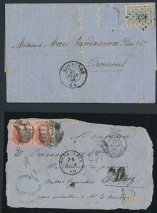 Verzameling klassieke brieven, 6 stuks, vanaf ongetand tot N° 18, m/ntz