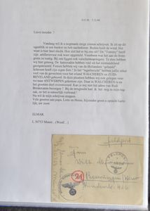 W.O. II, 2 dossiers met briefwisseling Duitse soldaat en Franse krijgsgevangene, brieven met inhoud, w.o. Feldpost en censuur, zm