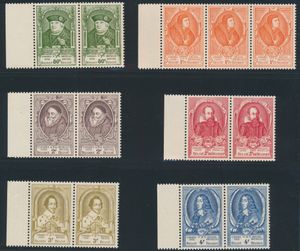 N° 880/891 Alle in paar met bladboord, zm (OBP +€640)