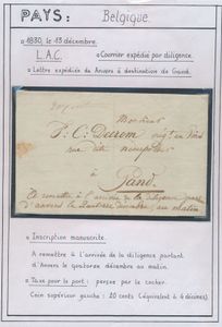 1830 Voorloper met inhoud, vanuit Anvers, dd. 13 december 1830, naar Gand, port 