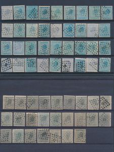 Accumulation comprenant les nos 17 (25x), 18 (44x), 19 (34x) et 20 (29x), quelques plus beaux cachets, beaucoup d'auréoles et de griffes, tb/b/à voir (OCB +€1,000)