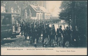 Brasschaat- Polygone, arrivée de soldats avec le wagon arrière d'un tramway à vapeur (1 pièce)