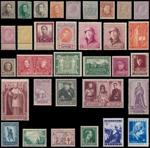 1849/1949 Verzameling in Davo album, waarbij veel beter materiaal, maar in gemengde kwaliteit, blokken, zm/m/ntz