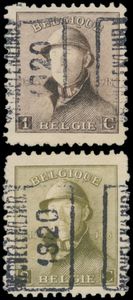 1919 Samenstelling 13 exemplaren op N° 165/166, Albert I Helm, w.o. betere, MECHELEN, MECHELEN-LIMBOURG, SCHERPENHEUVEL, DOLHAIN LIMBOURG … zm