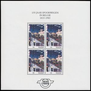 TR BL 1N/3F '150 Jaar spoorwegen in België' de 6 blokken + 2x TR BL 4 '150 Jaar Spoorwegen', zm (OBP € 4350)