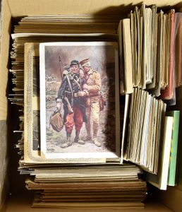 Various countries, many Belgium, also fantasy, including better cards (+/-1000 items) + 1 classur 