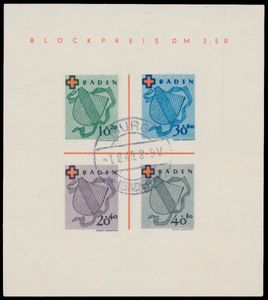 Baden BL 2 '1949 Rode Kruis', met certificaat, zm (Mi € 1.500)