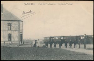 Jamoigne, belle vue avec passagers et tramway à vapeur (1 pièce)