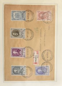 Prachtige collectie met 196 poststukken, het luxevelletje (LX 13) en de reeks gest. 1x los en 1x op 2 omslagen, waarbij enkelfrankeringen en mengfrankeringen, diverse bestemmingen, zm