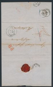Vorläufer, 3 Stücke von Deutschland nach Belgien, von Stolberg nach Huy, von Duren nach Antwerpen und Nideggen nach Antwerpen, verschiedene Stempel, darunter 