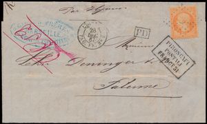1864/1867 Samenstelling van 8 brieven gefrankeerd met Yv. n° 23 
