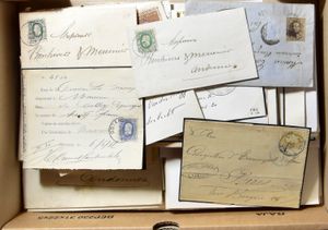 1860/1980 Samenstelling honderden posttukken, waarbij uitgifte 1869, PWST, toeslagreeksen, thema, zm/m/ntz