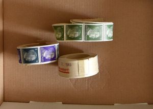 1943 Hitler 4 Pf and 6 Pf (full roll of 500 + large part of a roll + 5 Pf in almost full roll), vf.