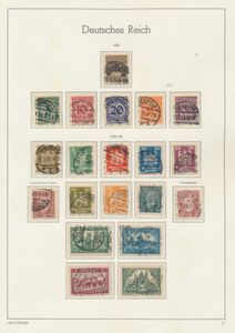 1923/1932, collection on album leaves, including N° 351/54, 384, 407/09, 423/24, 459/62, service, vf/f/to be checked (Mi € 1,825)