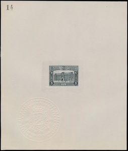 TR 170/172 Ministervel 'Postpakketzegels 1929/30' Genummerd 14, 3 waarden niet in kleur (Stes RP009)  (OBP  €165), zm/m.