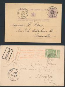 Partie inkl. Feinbart (9 Marken mit einigen schönen Abstempelungen inkl. Journaux) und einige Dokumente (GS und Brieffragmente - 7 Stück), bitte ansehen, einwandfrei/schön/zu kontrollieren