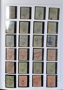 Fiscal stamps, collection in album, f/to be checked.