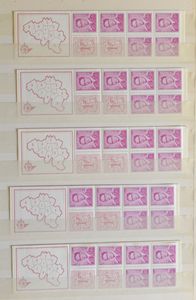 1969/1986 Voorraad boekjes in insteekboek, w.o. B 16/17 (7x), B 18 (3x), zm