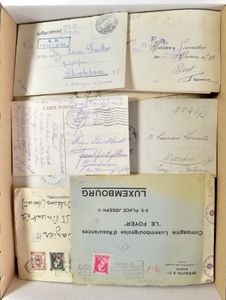 Verzameling censuur en Feldpost op brieven en ZK, +/-100 stuks, W.O. I en W.O. II, m/ntz