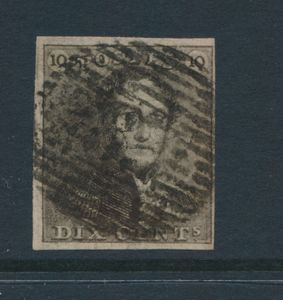 N° 1, volrandig (3 randen zeer breed), zm (OBP € 95)