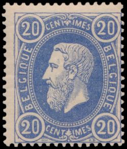 N° 31 '20 cent. blue' very fresh stamp, normal centring, vf (OBP €525)