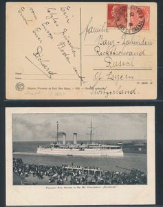 1898/1926 Samenstelling van 9 poststukken w.o. 2 PWST Nederlands Indië, zichtkaarten met 2 ex schepen, doorgezonden post, zm/m/ntz