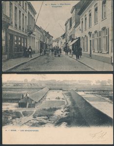 Arbre, belles vues, dont une scène de marché (4 pièces)