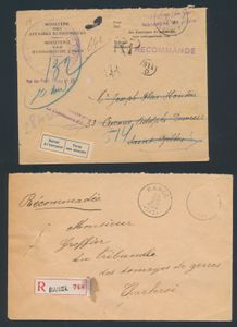 1919/1937, samenstelling van ongeveer 20 poststukken, alle met inhoud, van Ministerie van Binnenlandse zaken, Dommages de guerre, enz., ideaal voor studie, zm