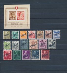 BL 6 '1941 Winterhulp' en Dienst 46/63 '1942 frankeerzegels met opdruk officiel' zm (Mi € 180)