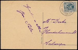 N° 279, op zichtkaart van Yvoir-Sur-Meuse  Les rochers de Champale et de Waremme, afgestempeld met 