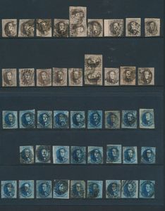 Verzameling ongetande medaillons, met enkele paren, boordstukken, enkele leukere stempels, zm/m/ntz