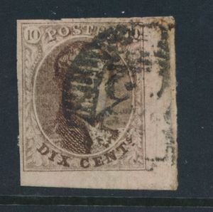 N° 10, fully margined (with corner piece border), rep. P. 73 Liège, vf.