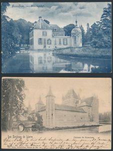 Broechem, jolies vues du village, château, école de garçons, etc. (4 pièces)