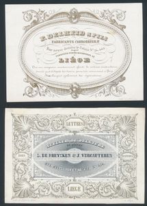 Liège, w.o.w. bottier, marchand de vin, etc. (5 pièces)