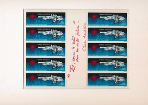 LP 78 '1982 Georges Mathieu 25 Fr' (sheet of 10) in passe-partout and 89 '1985 Tremois' Antarctique (full sheetlet), vf (Yv €270)