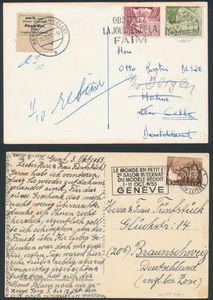 Hundreds of postal items including picture postcards Austria and Switzerland from classic to semi-modern with many beautiful frankings, vf/f