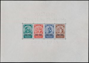 BL 2 '1933, 10 Years Nothilfe', with certificate BPSB, vf (Mi €6,000)