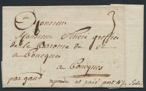 1778 Voorloper met inhoud, vanuit Enghien, dd. 6 juli 1778, Herlant 3, naar geadresseerde 