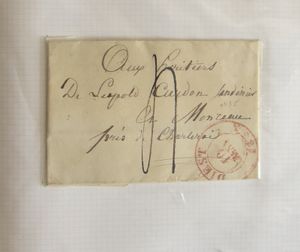 1835/1991 Postgeschiedenis Diest, verzameling in 2 ringklasseurs, 122 poststukken en 29 zegels op zelfgemaakte bladen met beschrijving, zm/m