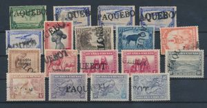 Circa 1930, group of 18 stamps (9x) Belgian Congo and (9x) Ruanda Urundi, with all PAQUEBOT cancellation of Kigoma, this cancellation was used for mails posted on board of ship on the Lake Tanganyika, mixed quality, f/to be checked