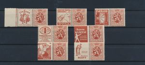 PU 41/48 zonder PU 47, n° 287 bruin, PU 44 met 3/4 tandjes gelost, zm (OBP €596,50)