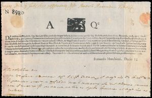 1657 Italien, alte Urkunde Canal Post Venedig, datiert 3. Juli 1657, gedruckter Text, einwandfrei