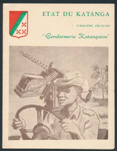 1961/1962, Lot von 3 Flugblättern zur Präsentation der neuen Ausgabe (per Post), eines der Katangese Gendarmerie Ausgabe signiert von Saidi, eines der Internationalen Messe Ausgabe (Briefmarken ungezähnt und entwertet) und das letzte 