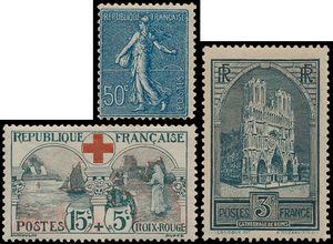 Accumulation of perfectly mint stamps and full sets, n° 156 