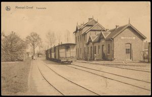 Meerseldreef, station de tramway avec tramway à vapeur et station de tramway avec wagons simples (2 pièces)