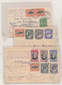 1935/1939, 3 lettres en fer-blanc avec une documentation très complète, tb