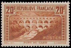 N° 262c-IIA '1931 20 Fr Pont du Gard chaudron', vf (Yv € 650)