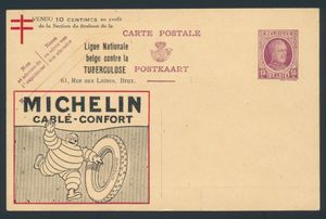 PKA 28 'Houyoux 15c lilas', Annonce 'Michelin', tb (Cat. Waroquiers €250)
