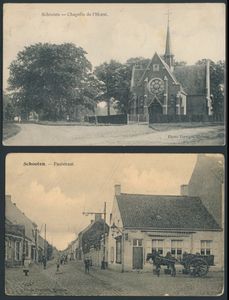 Schoten, le village, Chapel Ter Horst, Paalstraat, etc. (6 pièces)